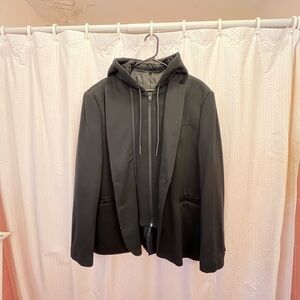Express Men's Black Jacket with Hoodie